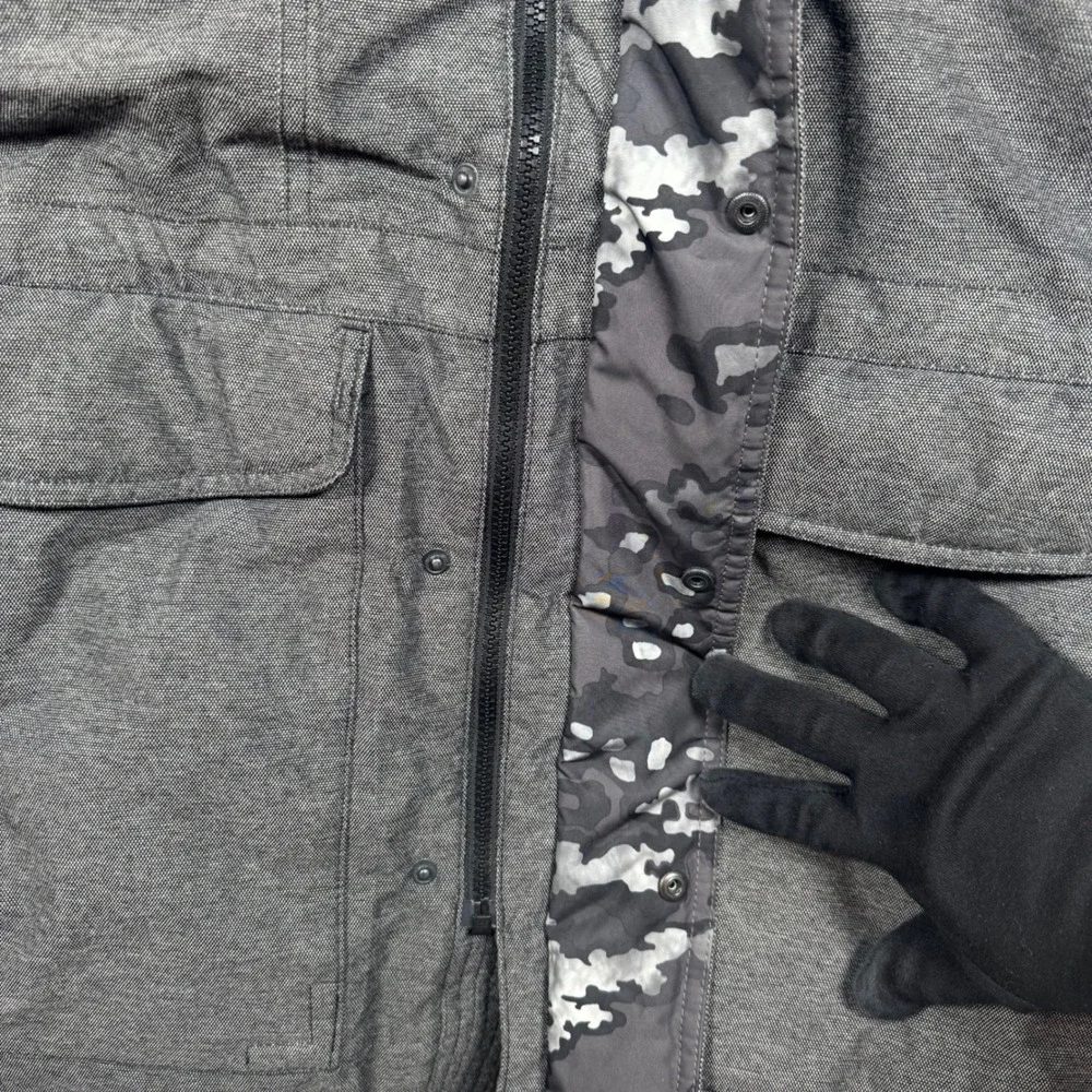 The North Face Goose Down McMurdo Parka Men XL Gray HyVent Hooded Fur Coat Heavy